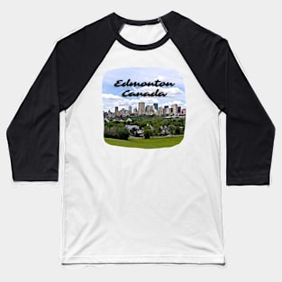 Edmonton Canada Skyline Painting Baseball T-Shirt